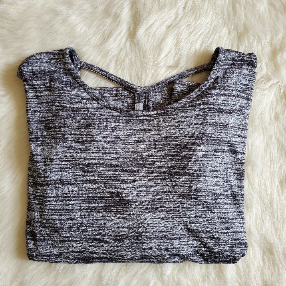 Athleta Pose Layered Top in Marled Gray Size Small - Picture 6 of 12